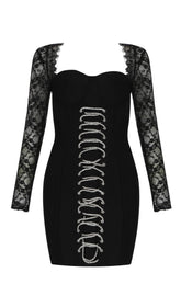 LONG SLEEVES LACE BODYCON MINI DRESS